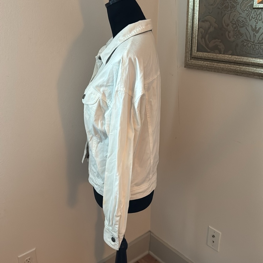 Leslie Fay Sport Sz 10‎ white denim jean jacket - Picture 2 of 7
